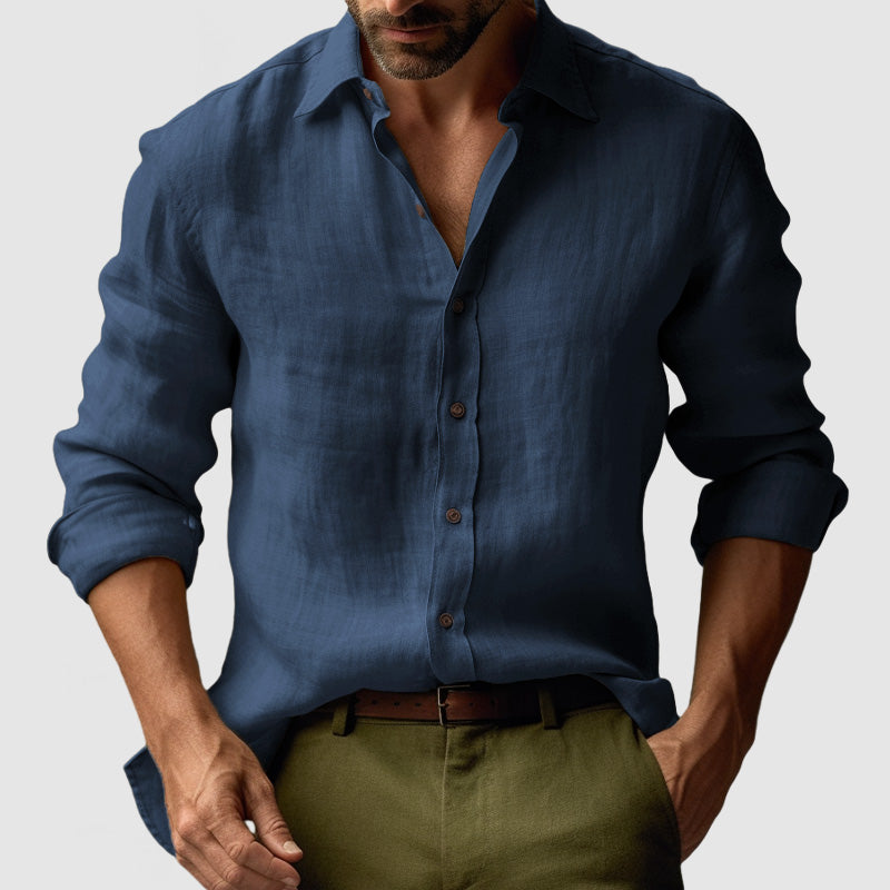 Men's Button-Down Shirt Classic Long-Sleeve Collared Smart-Casual Office Casual Everyday Relaxed Fit Alcott