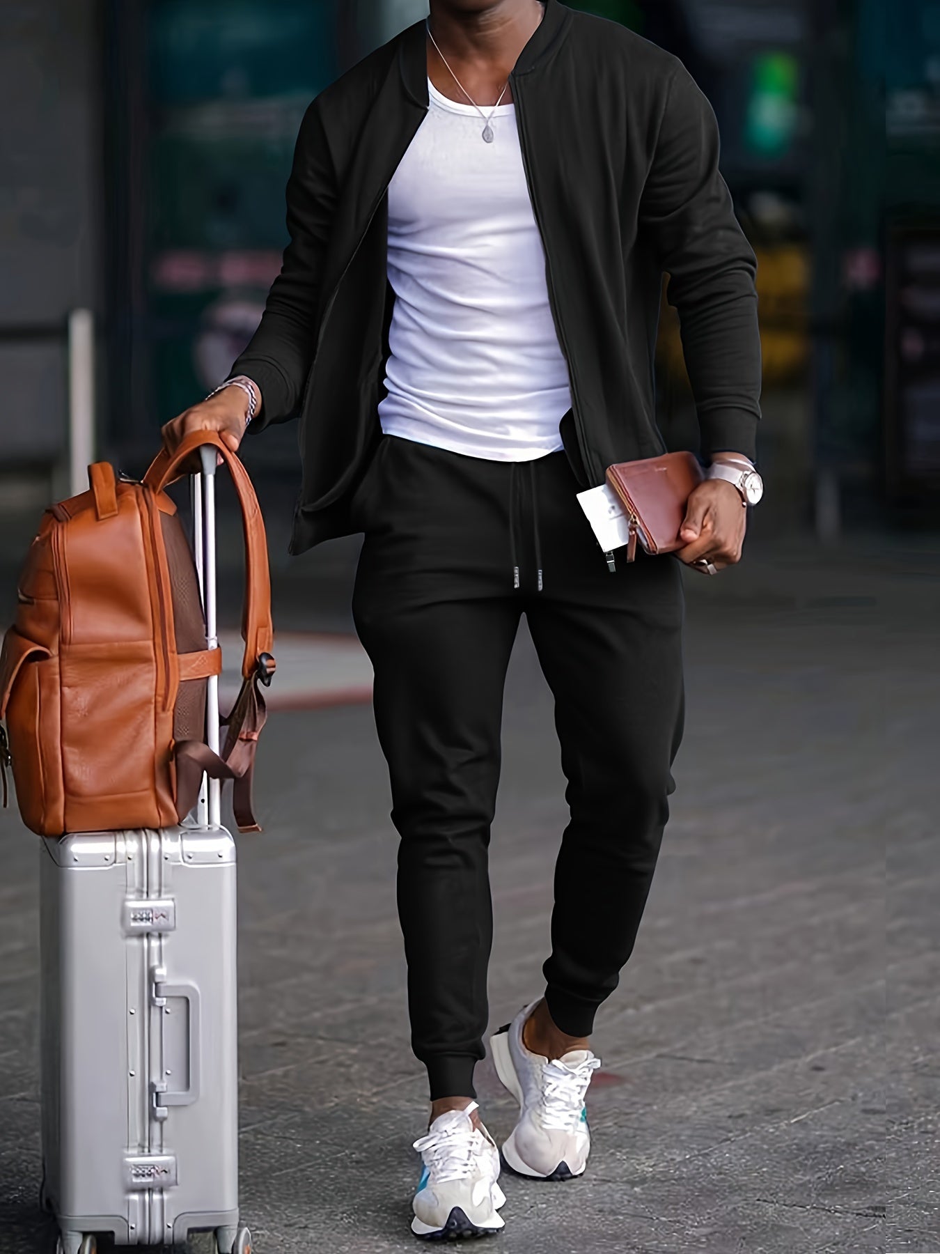 Men's Casual Outfit Set Relaxed Fit Short-Sleeve Layered Everyday Style