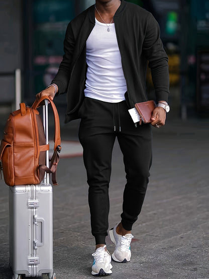 Men's Casual Outfit Set Relaxed Fit Short-Sleeve Layered Everyday Style