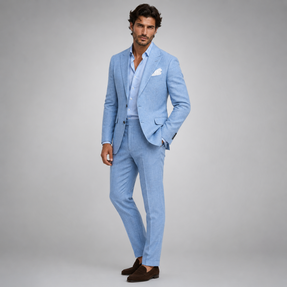 Men's Slim Fit Blazer and Trousers Two-Piece Suit Set Tailored Smart Formal Wedding Business Office Occasion Modern