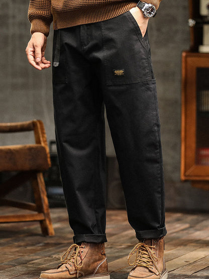 Men's Utility Trousers Vintage Multi-Pocket Cargo Straight Leg Casual Workwear Streetwear Everyday Tapered Rufus