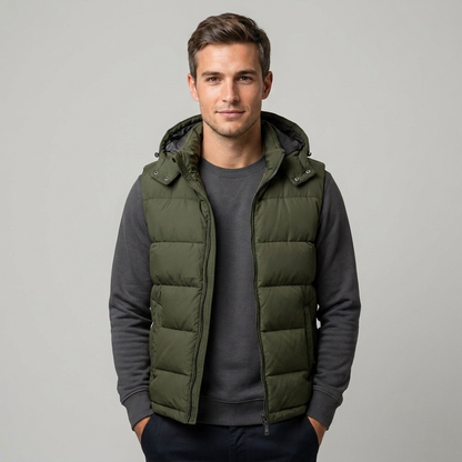 Men's Padded Vest Gilet Bodywarmer Zip-Up Quilted Regular Fit Layering Casual Outdoor Everyday Warm Versatile Braddock