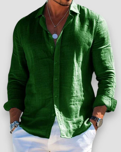 Men's Relaxed Shirt Short-Sleeve Button-Up Collared Casual Holiday Beach Smart-Casual Everyday Versatile Lightweight Renfrew
