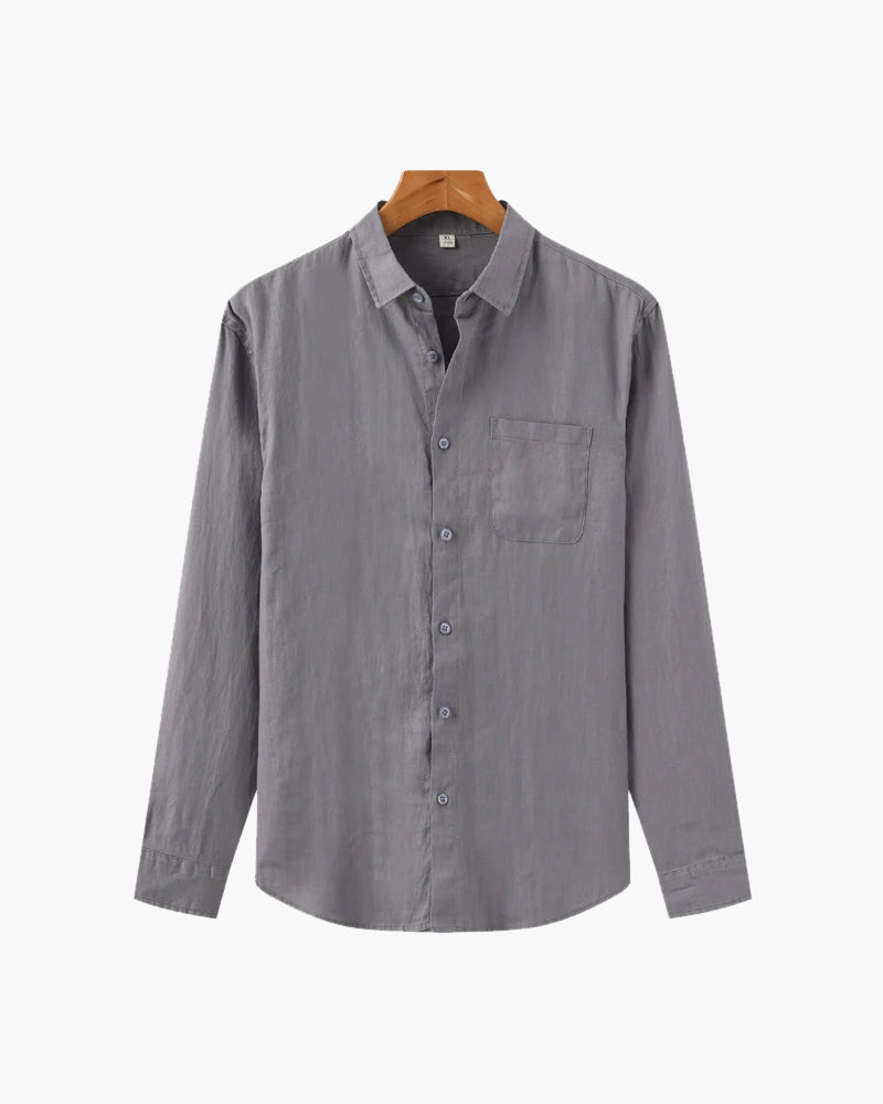 Men's Button-Up Shirt Classic Long-Sleeve Collared Casual Smart-Casual Office Everyday Relaxed Fit Versatile Corliss