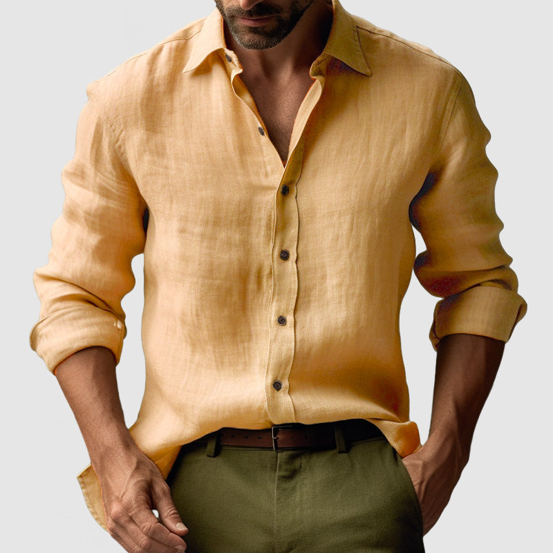 Men's Button-Down Shirt Classic Long-Sleeve Collared Smart-Casual Office Casual Everyday Relaxed Fit Alcott