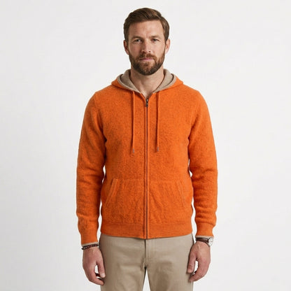 Men's Zip-Up Hooded Cardigan Relaxed Fit Long Sleeve Casual Layering