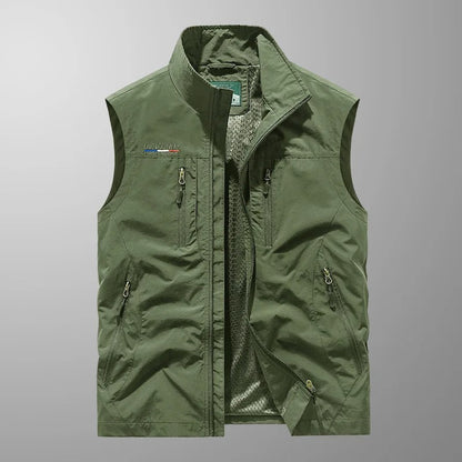 Men's Outdoor Vest Zip-Up Stand Collar Gilet Bodywarmer Layering Casual Everyday Warm Functional Colvin