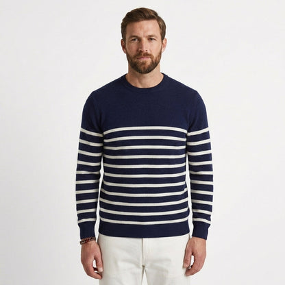 Men's Classic Ribbed Crew Neck Sweater Relaxed Fit Long Sleeve Casual Everyday
