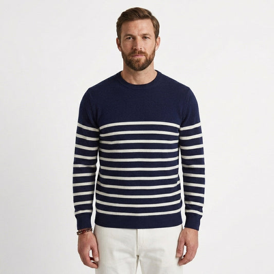 Men's Classic Ribbed Crew Neck Sweater Relaxed Fit Long Sleeve Casual Everyday