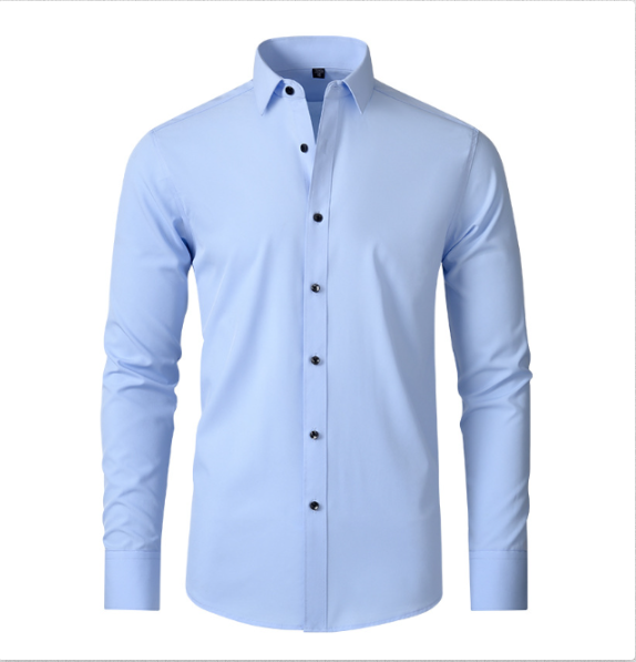 Men's Casual Shirt Slim Fit Long-Sleeve Button-Up Collared Smart-Casual Office Everyday Versatile Relaxed Ridge