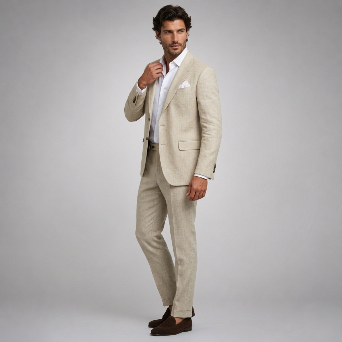 Men's Slim Fit Blazer and Trousers Two-Piece Suit Set Tailored Smart Formal Wedding Business Office Occasion Modern