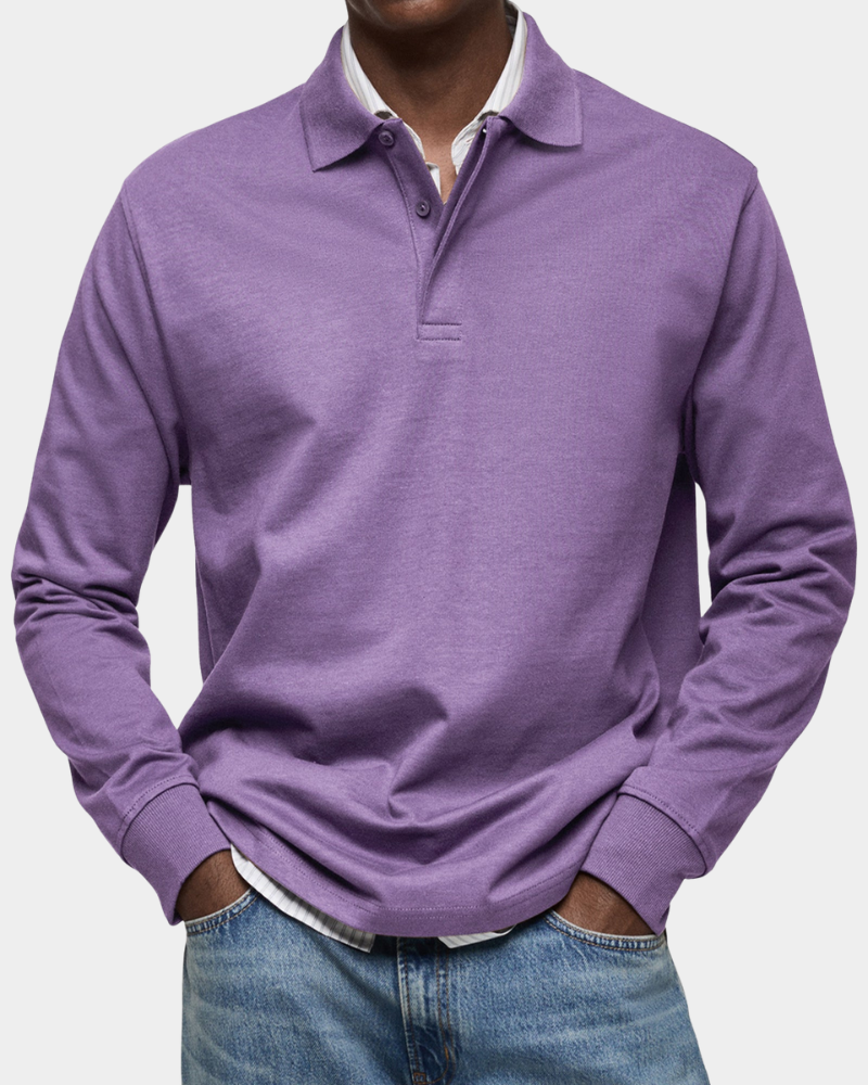 Men's Polo Shirt Long-Sleeve Classic Collared Regular Fit Casual Smart-Casual Everyday Golf Sport Versatile Godfrey