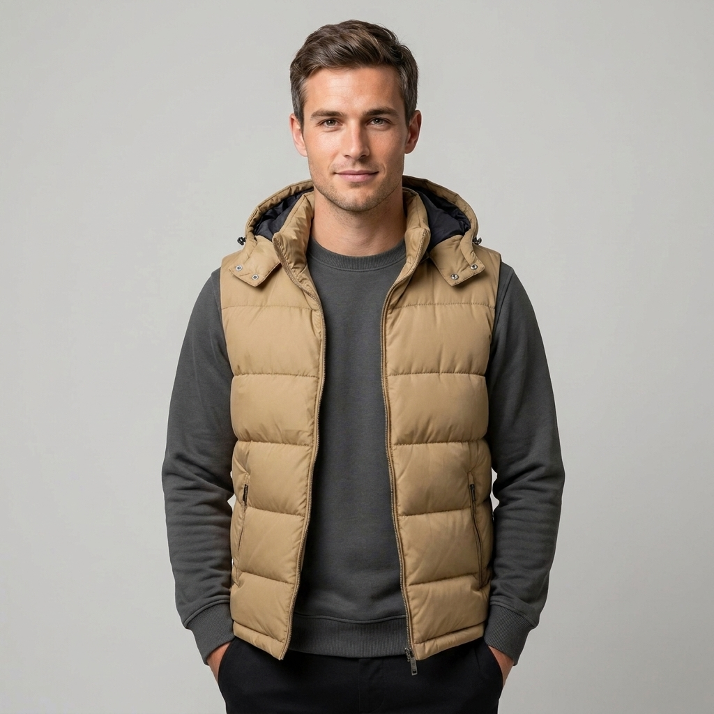 Men's Padded Vest Gilet Bodywarmer Zip-Up Quilted Regular Fit Layering Casual Outdoor Everyday Warm Versatile Braddock