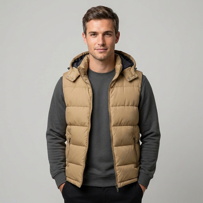 Men's Padded Vest Gilet Bodywarmer Zip-Up Quilted Regular Fit Layering Casual Outdoor Everyday Warm Versatile Braddock