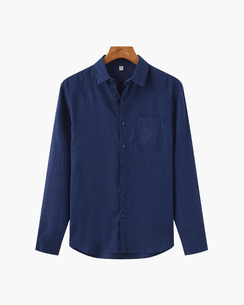 Men's Button-Up Shirt Classic Long-Sleeve Collared Casual Smart-Casual Office Everyday Relaxed Fit Versatile Corliss