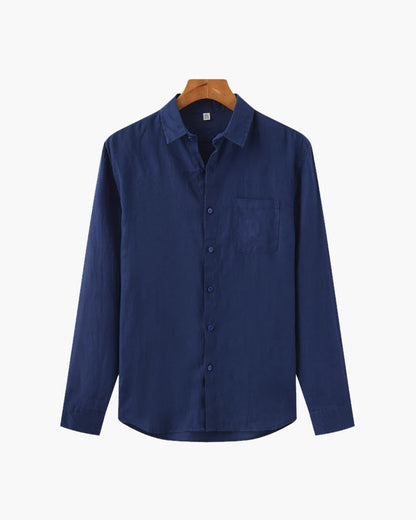 Men's Button-Up Shirt Classic Long-Sleeve Collared Casual Smart-Casual Office Everyday Relaxed Fit Versatile Corliss