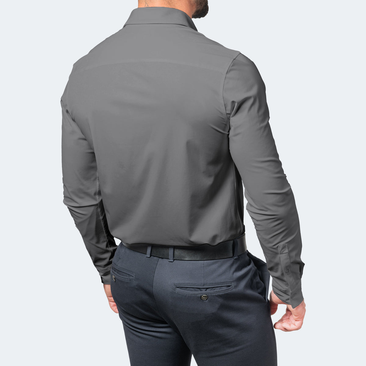 Men's Casual Shirt Slim Fit Long-Sleeve Button-Up Collared Smart-Casual Office Everyday Versatile Relaxed Ridge
