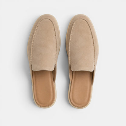Men's Suede Mules Slip-On Open-Back Loafers Casual Smart-Casual Everyday Comfort Leather Look Versatile Torin