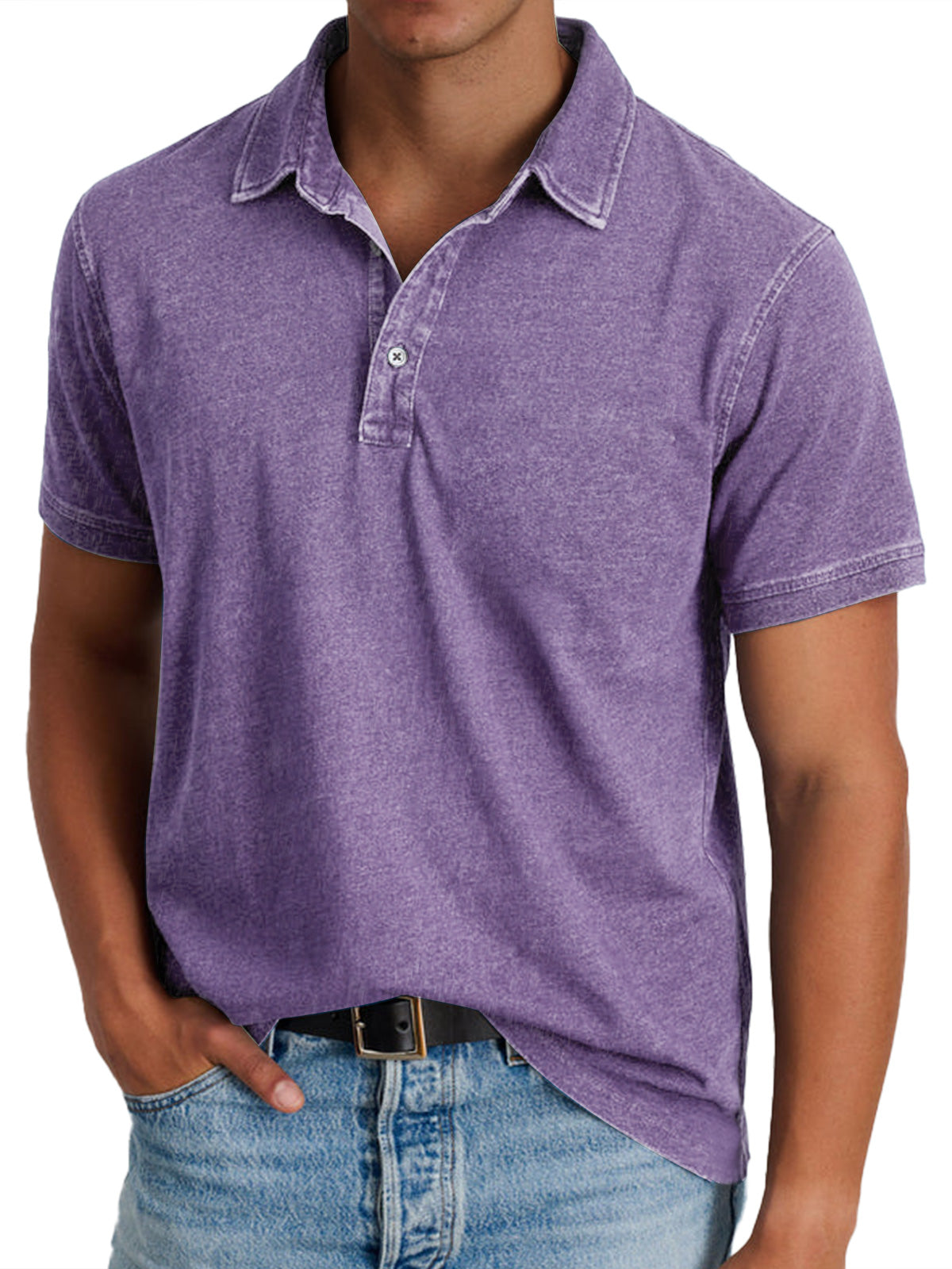Men's Polo Shirt Refined Classic Short-Sleeve Collared Regular Fit Elegant Smart-Casual Casual Everyday Golf Ellison