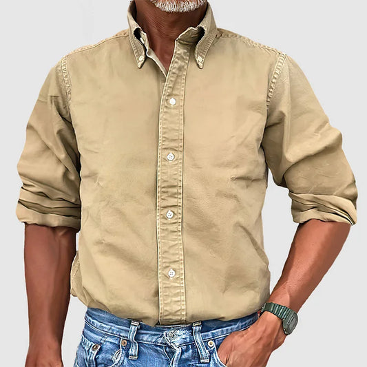 Men's Long-Sleeve Shirt Classic Fit Button-Up Versatile Casual Everyday