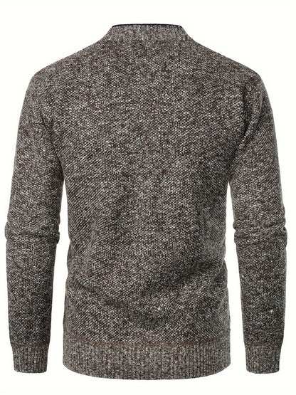 Men's Fleece Knit Cardigan Relaxed Fit Open Front Layering Everyday Wear