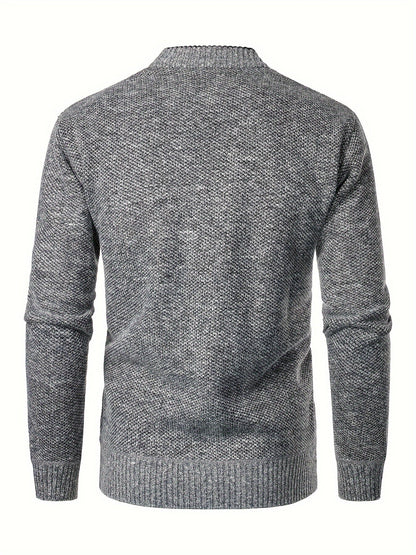 Men's Fleece Knit Cardigan Relaxed Fit Open Front Layering Everyday Wear