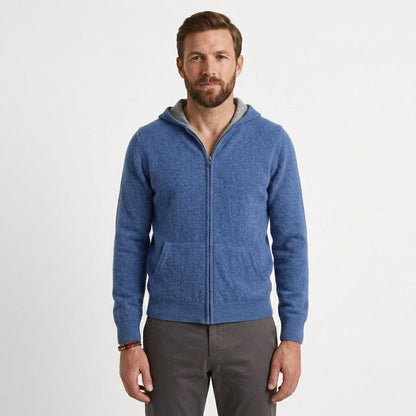 Men's Zip-Up Hooded Cardigan Relaxed Fit Long Sleeve Casual Layering