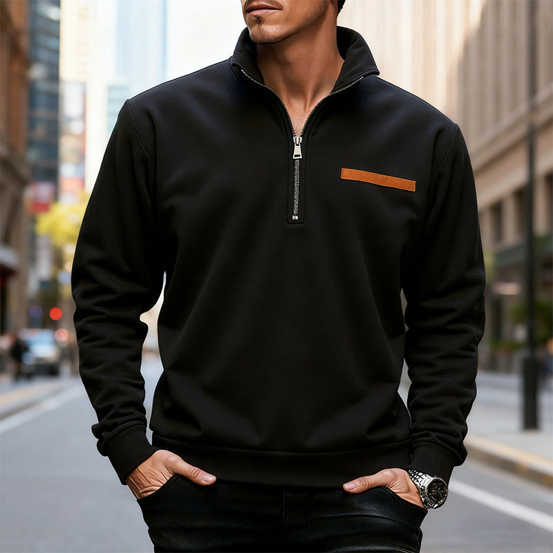 Men's Long Sleeve Half-Zip Shirt Casual Fit Versatile Everyday Layering