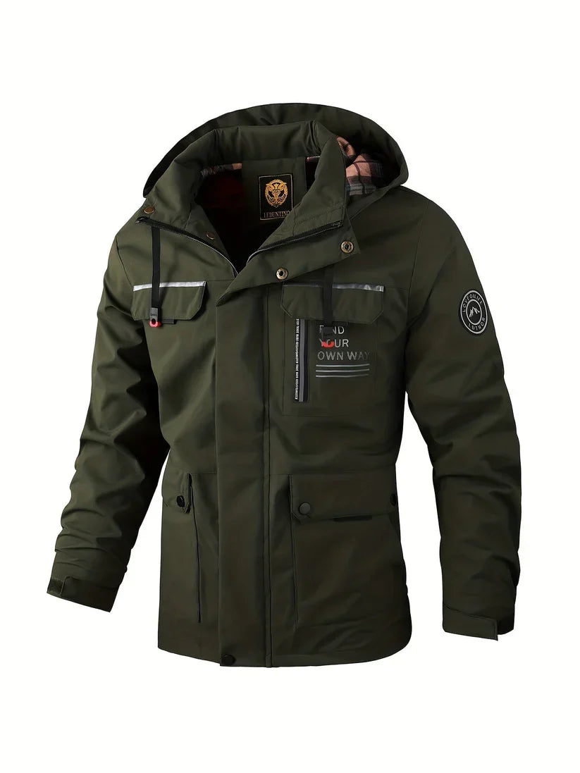 Men's Waterproof Winter Jacket Hooded Design Insulated Outdoor Active
