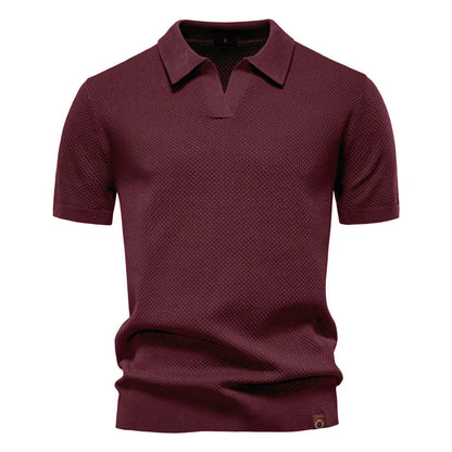 Men's Mesh Polo Shirt Short-Sleeve Collared Breathable Textured Casual Smart-Casual Everyday Golf Sport Regular Fit Osgood