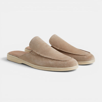 Men's Suede Mules Slip-On Open-Back Loafers Casual Smart-Casual Everyday Comfort Leather Look Versatile Torin