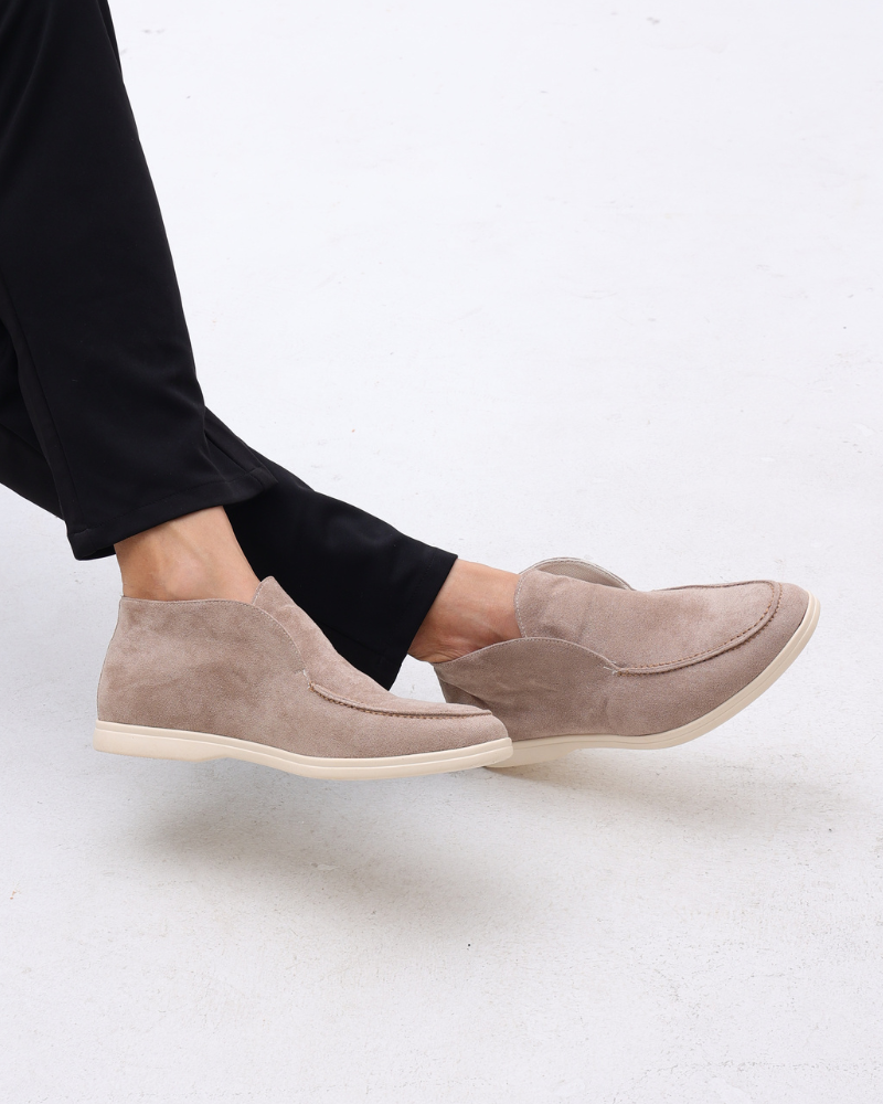 Men's Suede High-Cut Loafers Slip-On Round Toe Ankle Smart-Casual Casual Everyday Office Leather Look Marlon