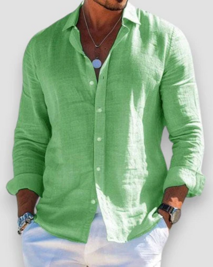 Men's Relaxed Shirt Short-Sleeve Button-Up Collared Casual Holiday Beach Smart-Casual Everyday Versatile Lightweight Renfrew