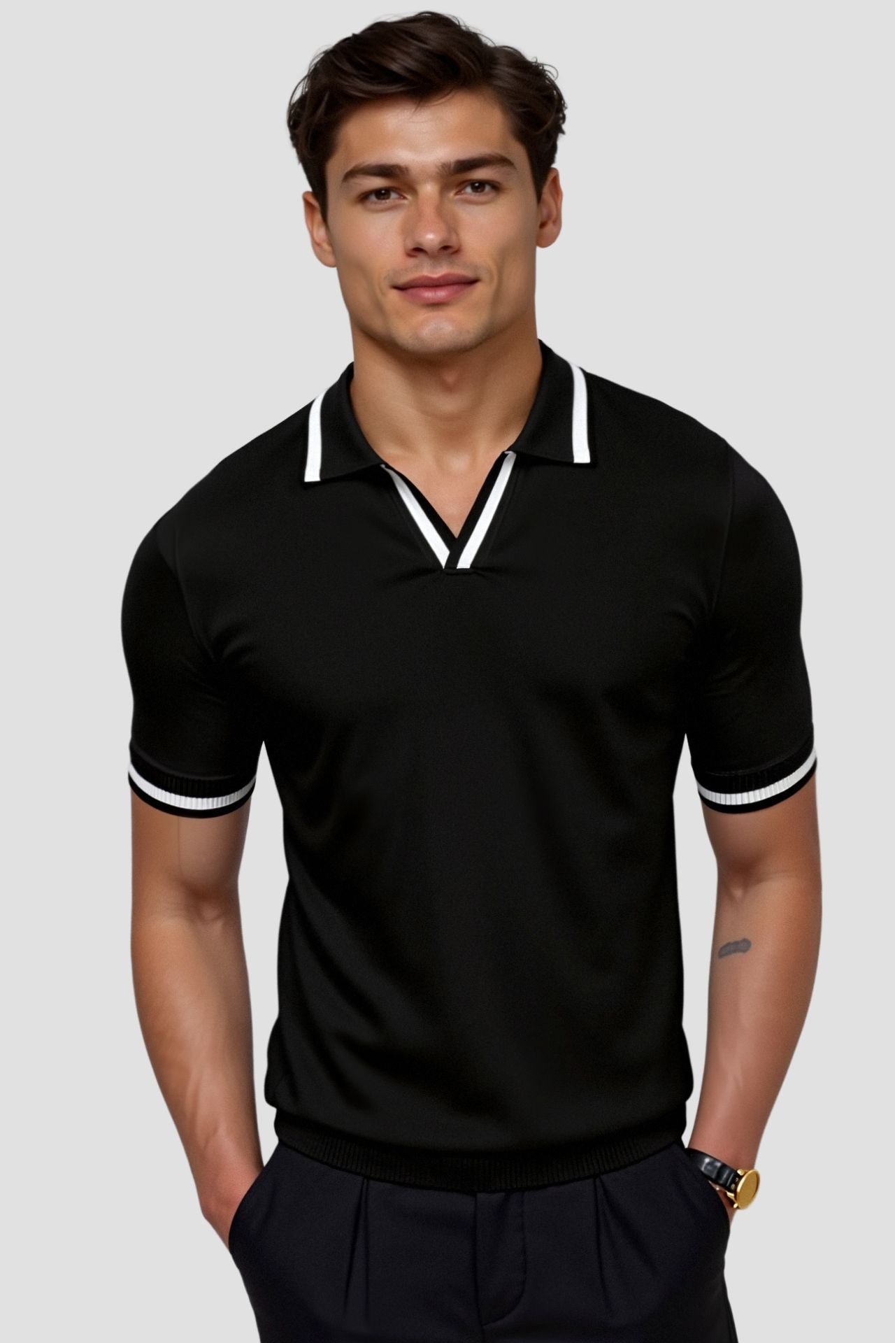 Men's Polo Shirt Slim Fit Short-Sleeve Collared Casual Smart-Casual Everyday Golf Sport Regular Versatile Classic Merritt