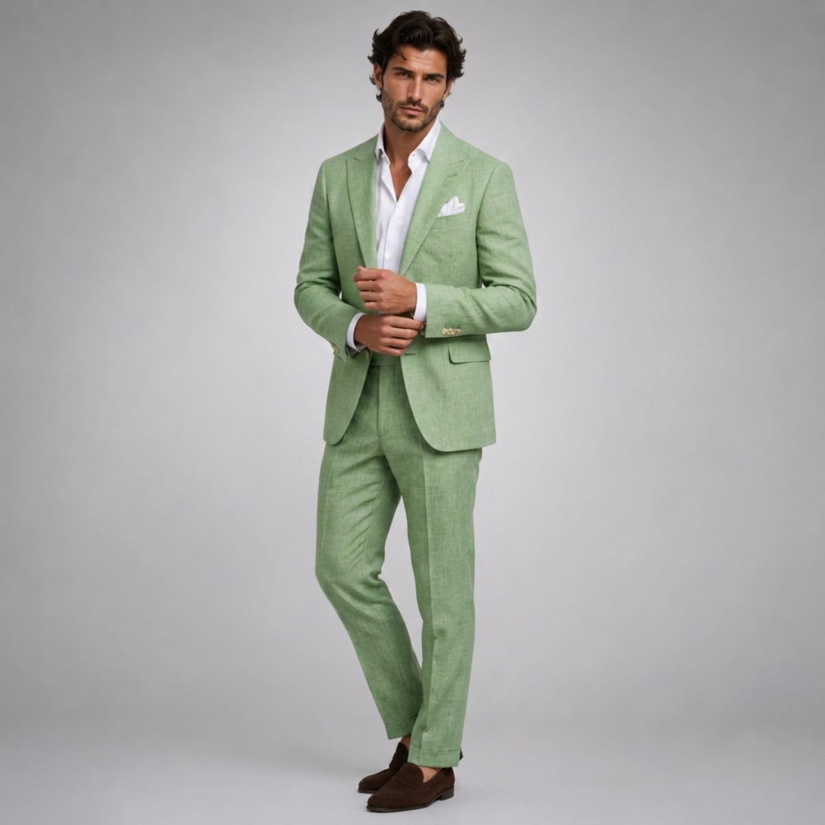 Men's Slim Fit Blazer and Trousers Two-Piece Suit Set Tailored Smart Formal Wedding Business Office Occasion Modern