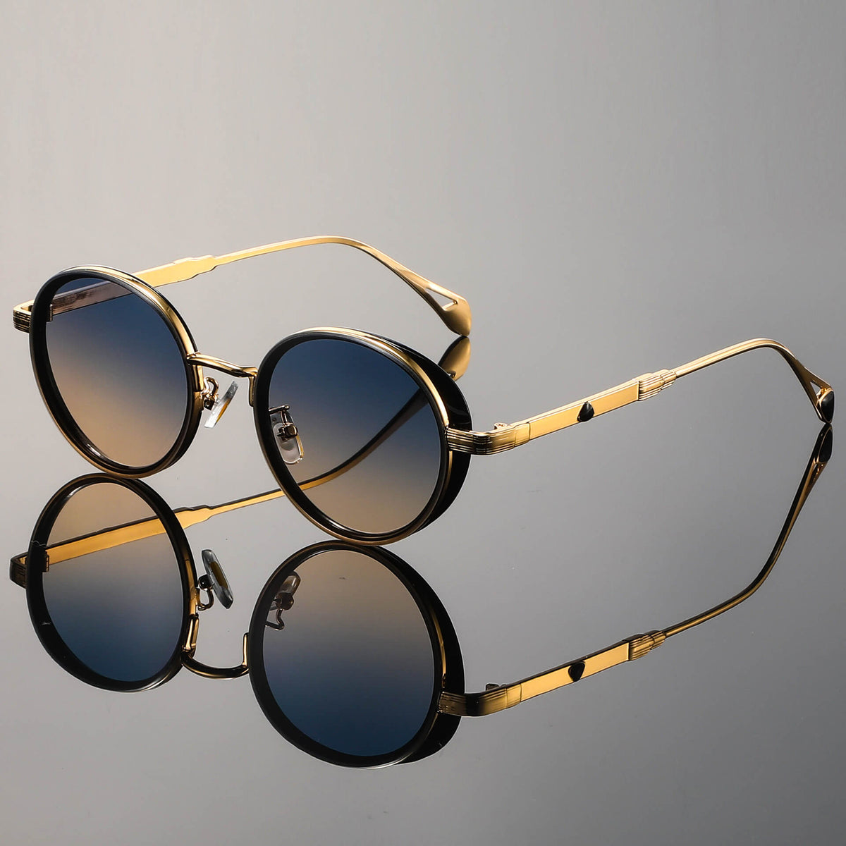 Men's Round Sunglasses Retro Metal Frame Tinted Lens Fashion Casual Beach Holiday Everyday Driving