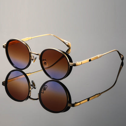 Men's Round Sunglasses Retro Metal Frame Tinted Lens Fashion Casual Beach Holiday Everyday Driving