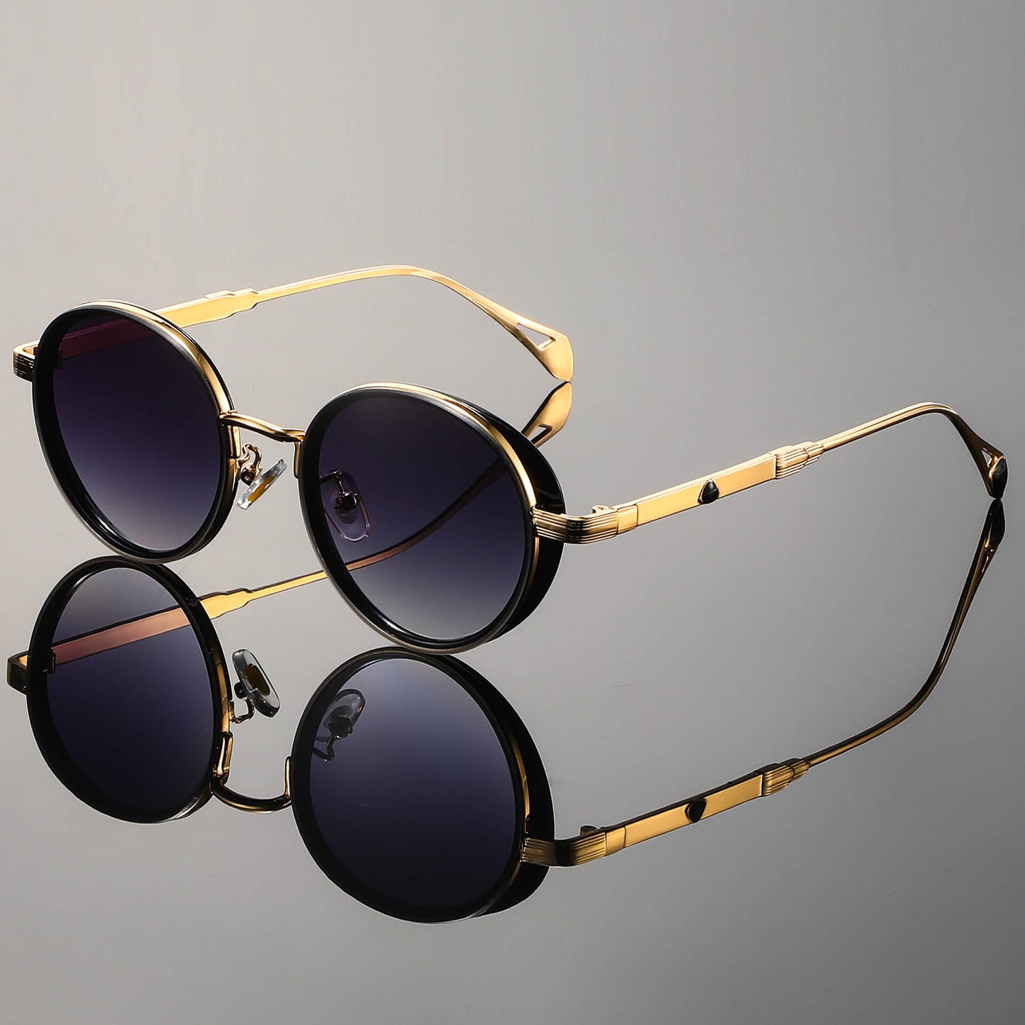 Men's Round Sunglasses Retro Metal Frame Tinted Lens Fashion Casual Beach Holiday Everyday Driving