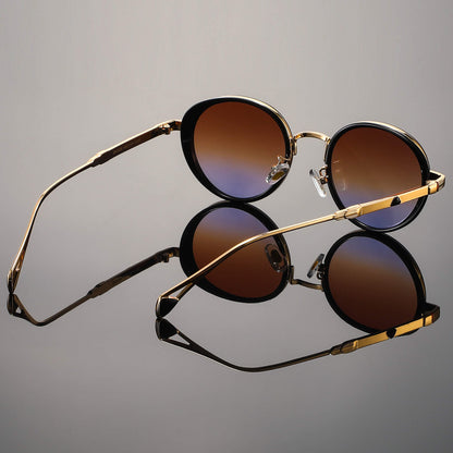 Men's Round Sunglasses Retro Metal Frame Tinted Lens Fashion Casual Beach Holiday Everyday Driving