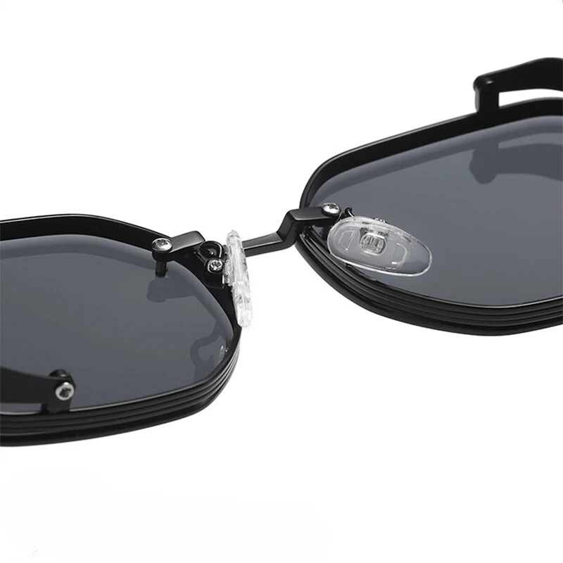 Men's Steampunk Sunglasses Polarized Round Metal Frame Tinted Lens Retro Fashion Casual Beach Holiday Everyday
