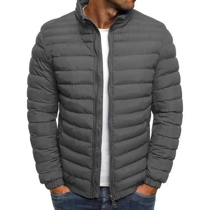 Men's Padded Jacket Stand-Up Collar Quilted Full-Zip Insulated Warm Casual Layering Outdoor Everyday Whitfield