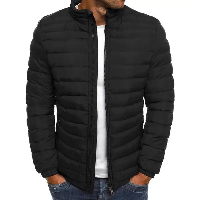 Men's Padded Jacket Stand-Up Collar Quilted Full-Zip Insulated Warm Casual Layering Outdoor Everyday Whitfield