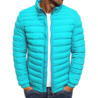 Men's Padded Jacket Stand-Up Collar Quilted Full-Zip Insulated Warm Casual Layering Outdoor Everyday Whitfield