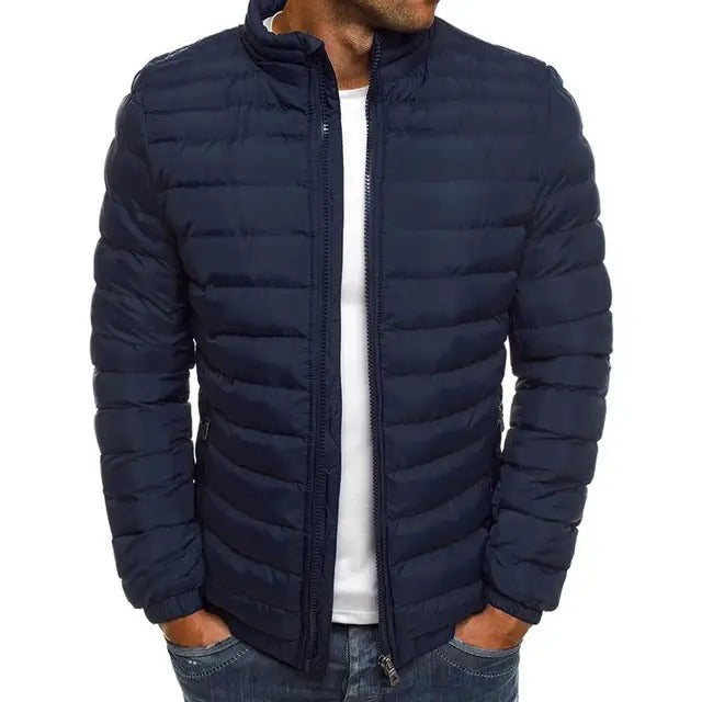 Men's Padded Jacket Stand-Up Collar Quilted Full-Zip Insulated Warm Casual Layering Outdoor Everyday Whitfield