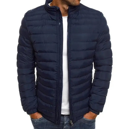 Men's Padded Jacket Stand-Up Collar Quilted Full-Zip Insulated Warm Casual Layering Outdoor Everyday Whitfield