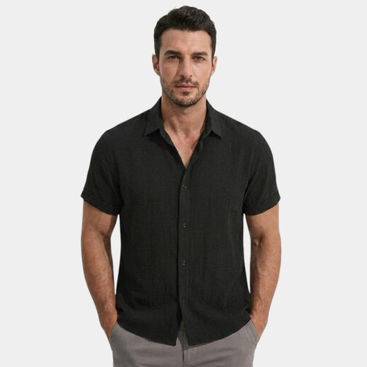 Men's Button-Up Shirt Short-Sleeve Collared Casual Holiday Beach Smart-Casual Relaxed Everyday Declan