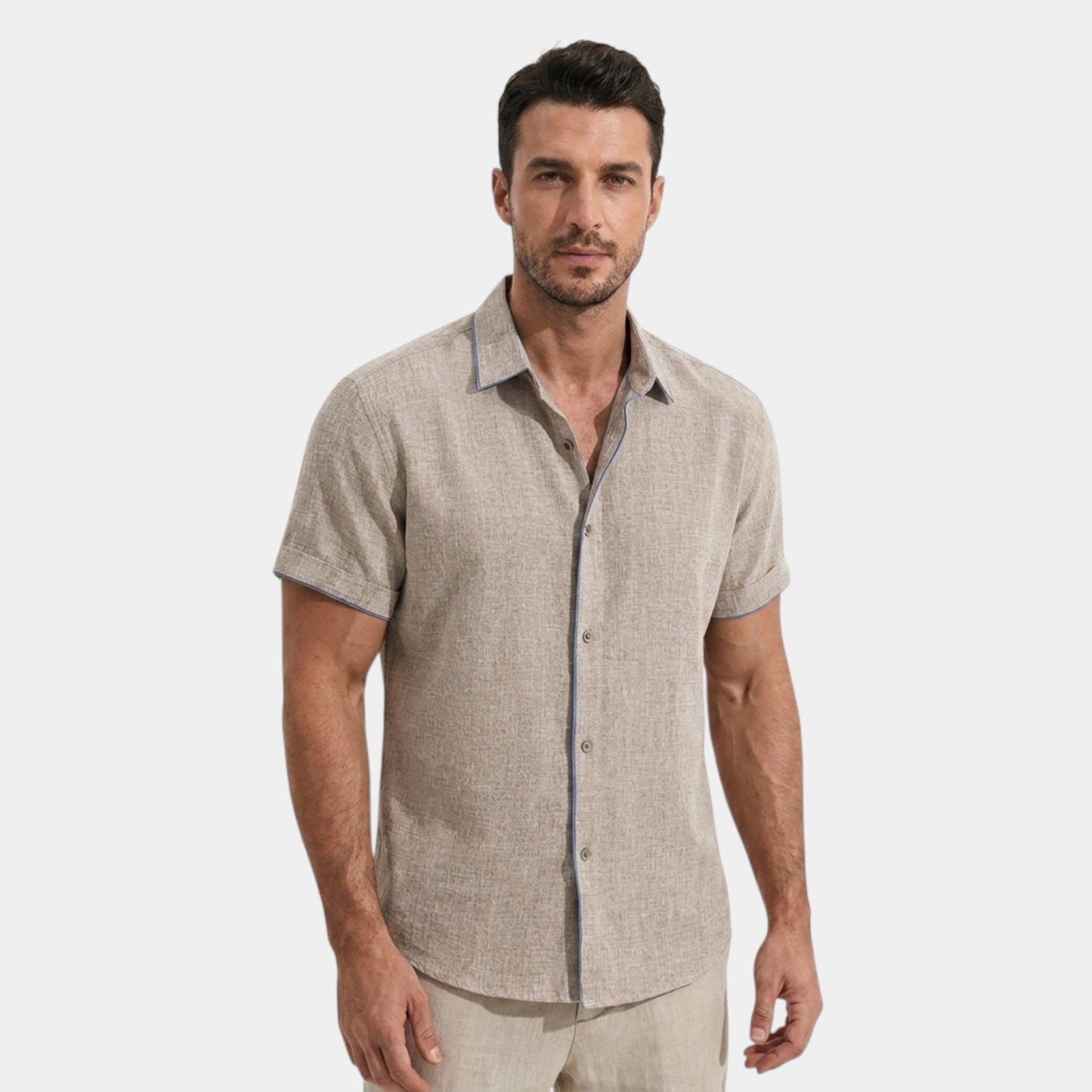 Men's Button-Up Shirt Short-Sleeve Collared Casual Holiday Beach Smart-Casual Relaxed Everyday Declan