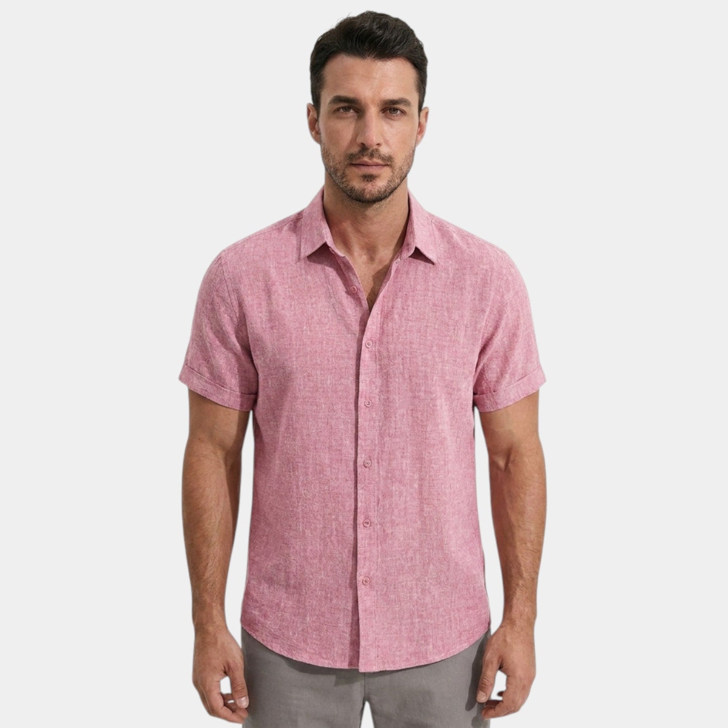 Men's Button-Up Shirt Short-Sleeve Collared Casual Holiday Beach Smart-Casual Relaxed Everyday Declan