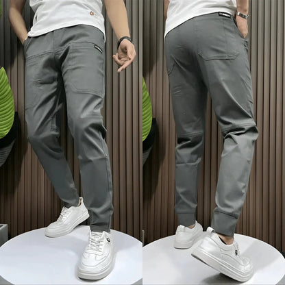Men's Cargo Joggers Stretch Slim Fit Multi-Pocket Tapered Elastic Cuff Drawstring Casual Streetwear Everyday Gage