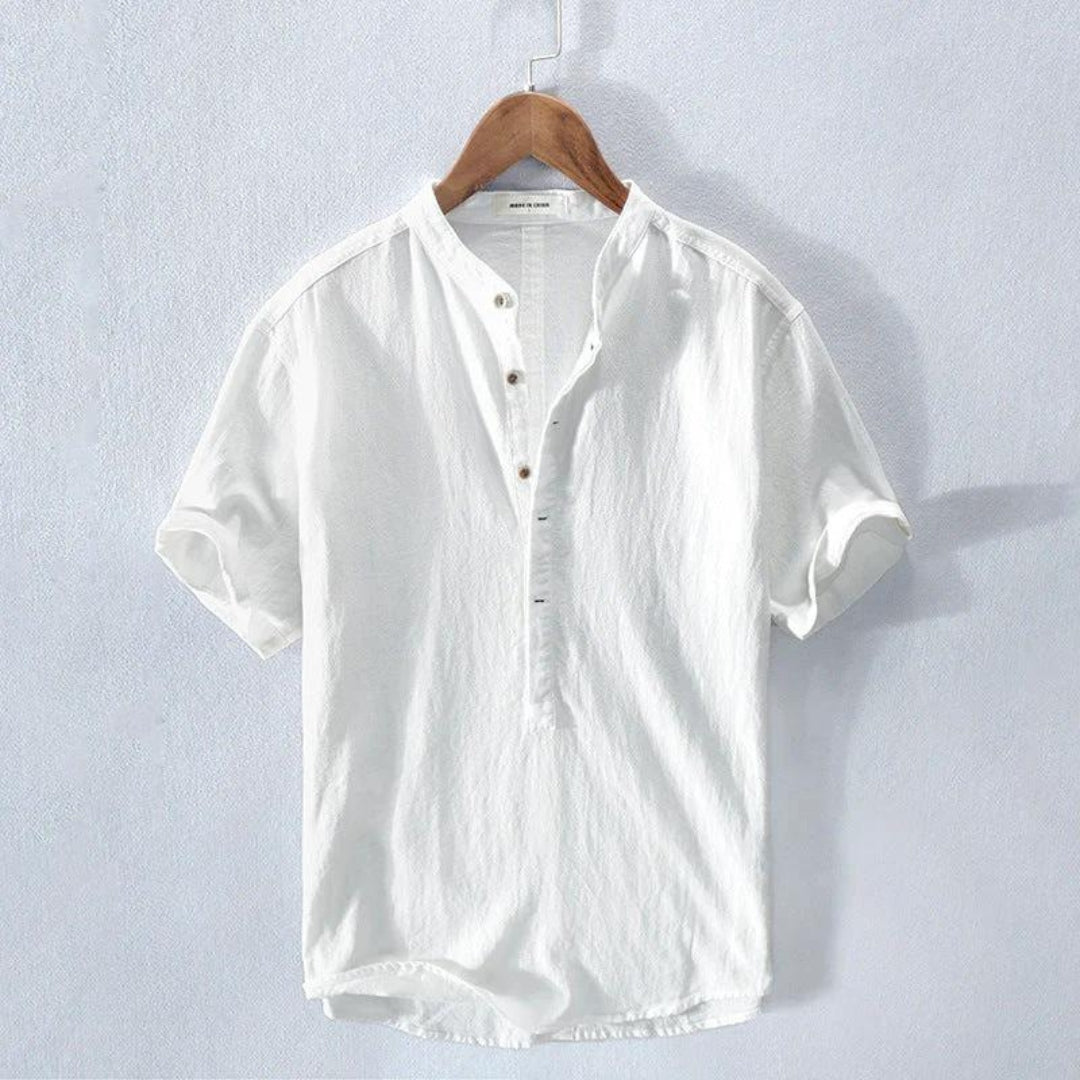 Men's Breezy Shirt Short-Sleeve Button-Up Collared Lightweight Casual Holiday Beach Smart-Casual Everyday Halden
